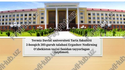buxoro amirligi dasaroyi munonlari va mansablari — PPTX