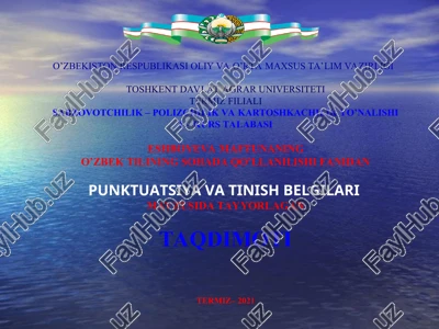 o'zbek tilining sohada qo'llanilishi fanidan punktuatsiya va tinish belgilari — PPT
