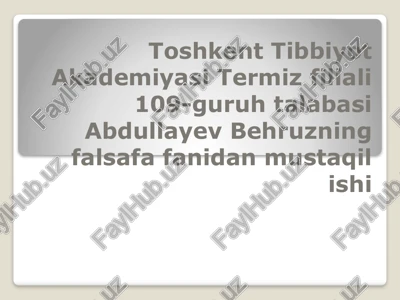 abdullayev behruzning falsafafanidan mustaqilishi — PPTX
