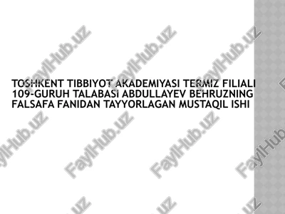 tarix falsafasi va falsafa tarixi uyg’unligi — PPTX