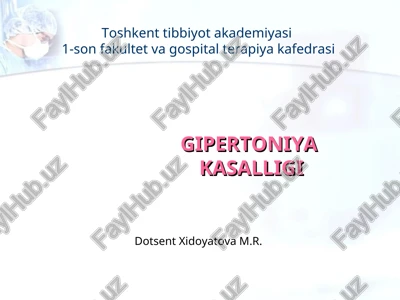 gipertoniya kasalligi — PPT