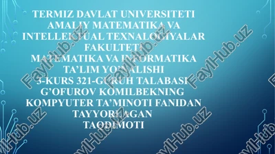 kompyuter texnik qurilmalari — PPTX