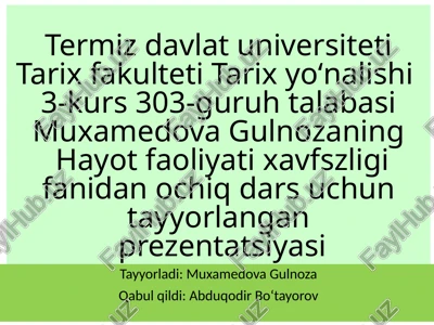 sanoatda titrashdan va shovgindan saqlanish — PPTX