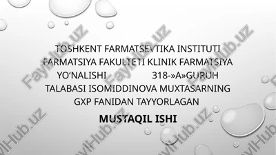 farmatsevtik mahsulotlarni ro‘yxatdan o‘tkazish — PPTX