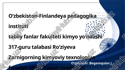 kimyoviy texnologiya — PPTX