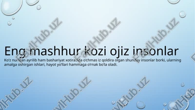 eng mashhur ko‘zioji zinsonlar — PPTX