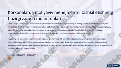 global iqtisodiy o'zgarishlarning ta'siri — DOC