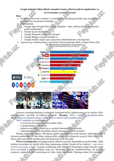google hujjatlar bilan ishlash xizmatlari — DOCX