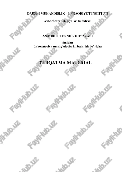 oddiy jarayonlarni dasturlash — DOC