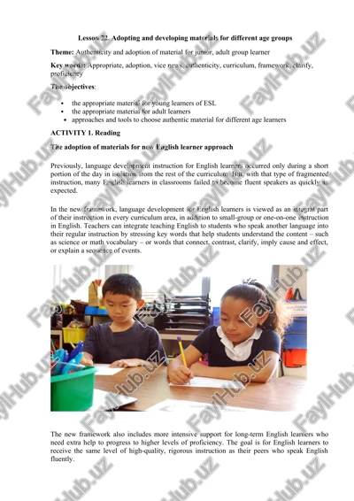 lesson 22: adopting and developing materials for different age groups — DOCX