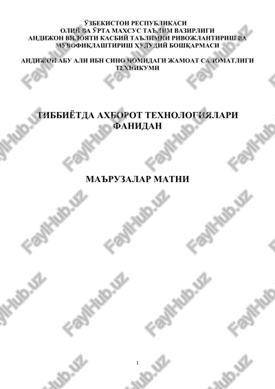 axborot texnologiyalari asoslari — DOC