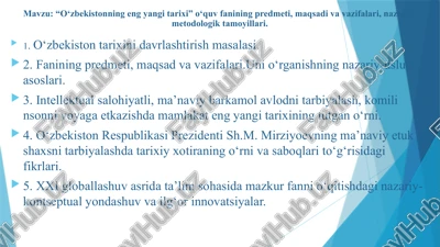 o‘zbekistonning eng yangi tarixi — PPTX