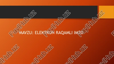 elektron raqamli imzo — PPTX