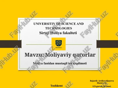 moliyaviy qarorlar — PPTX