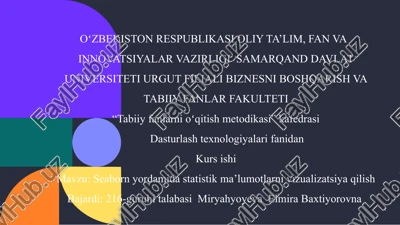 seaborn yordamida statistik ma’lumotlarni vizualizatsiya qilish — PPTX