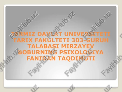 testlar va boshqa psixodiagnostik metodlar — PPTX