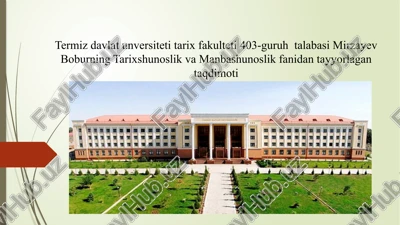 tarixshunoslik va manbashunoslik fanidan taqdimot — PPTX