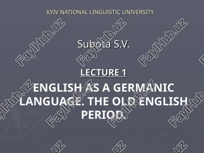 english as a germanic language — PPT