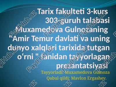 amir temur tuzuklari — PPTX