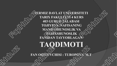 oʻzbekiston tarixshunoslik fanining alohida soha sifatida rivojlanishi — PPTX