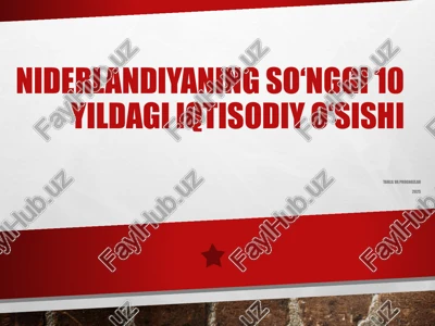 niderlandiyaning so‘nggi 10 yildagi iqtisodiy o‘sishi — PPTX