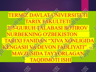 xiva xonligida kengash va devon faoliyati — PPTX