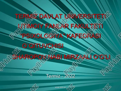 temperament-shaxs tuzulmasi sifatida — PPT