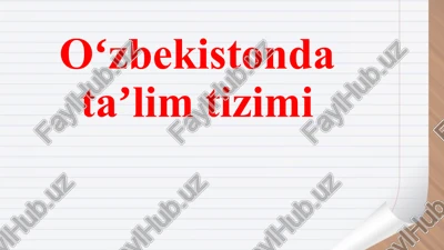 oʻzbekiston ta’lim tizimi — PPTX