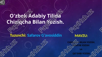 o'zbek adabiy tilida chiziqcha bilan yozish — PPTX