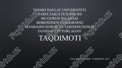 xix -xx asrning boshlarida o'rta osiyo tarixining o'rganilishi — PPTX