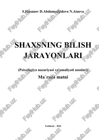 shaxsning bilish jarayonlari — DOCX