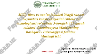 boshqaruv psixologiyasi — PPTX