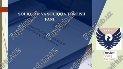 soliqlar va soliqqa tortishfani — PPTX
