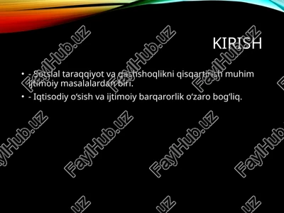 sotsial taraqqiyot va qasoshni qisqartirish — PPTX