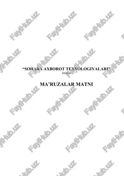 "sohada axborot texnologiyalari" — DOCX