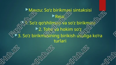 so‘z birikmasi sintaksisi — PPTX