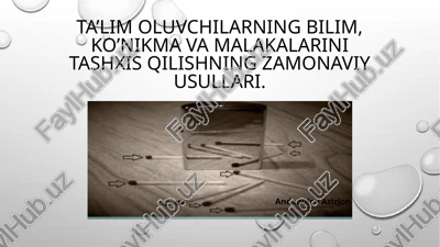 ta’limolganlikni tashxis etishning zamonaviy usullari — PPTX