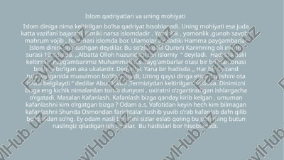 islom qadriyatlari va uning mohiyati — PPTX