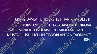 turkiston muxtoriyati — PPTX
