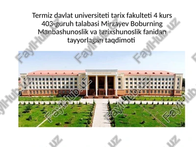 forsiy tilda arab yozuvidan yozilgan dastlabki manbalar — PPTX
