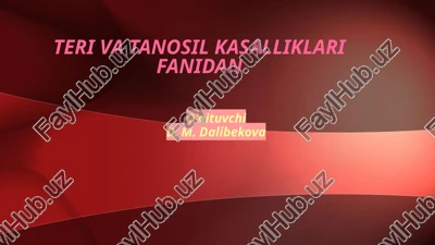 piodermiyakasalliklarining paydo bo'lishi va rivojlanishi — PPTX