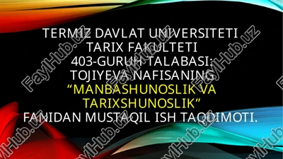 sharq qo’lyozmalari va ularning svilizatsiya tarixida tutgan o’rni — PPTX