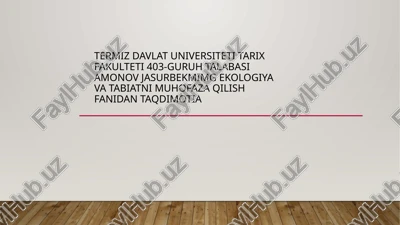 o’zbekistonda suv hafzalarining hozirgi holati va mintaqada suv muomolari va uni oldini olish masalalari — PPTX