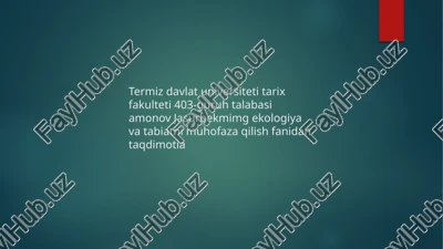 nuosferatushunchasi va atrof muhit muhofazasi — PPTX
