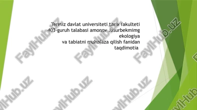 o’zbekiston respublikasi ekalogik ta’limni rivojlantirish — PPTX