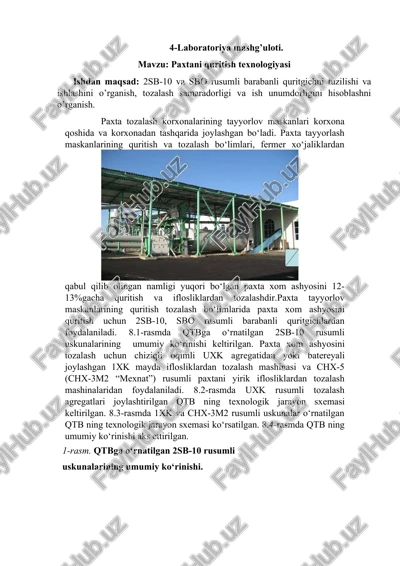 2sb-10 va sbo rusumli barabanli quritgich — DOCX