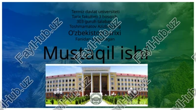 turkiston muhtoriyatining milliy davlatchilikning dastlabki tajribasi — PPTX