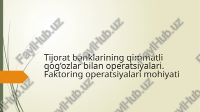 qimmatli qog‘ozlar bilan operatsiyalar — PPTX