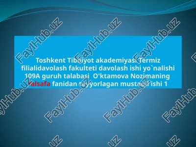 falsafa fanidan--tomonlar — PPTX