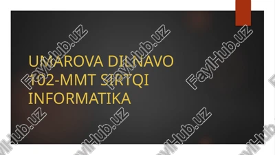 ms excelning rivojlanishi va ishlash prinsi — PPTX